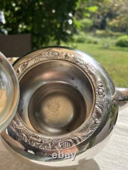 Antique Silver Plate Tea Set Service & Tray Beverly Manor Wilcox IS 5 Pieces