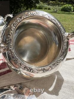 Antique Silver Plate Tea Set Service & Tray Beverly Manor Wilcox IS 5 Pieces