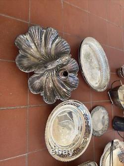 Antique Silver Plate Tea Wares Goblets Taza Basket Job Lot 10kg