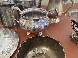 Antique Silver Plate Tea Wares Goblets Taza Basket Job Lot 10kg