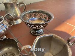 Antique Silver Plate Tea Wares Goblets Taza Basket Job Lot 10kg