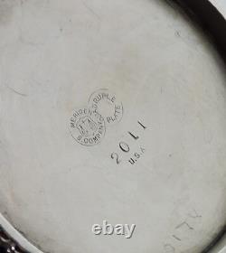 Antique Silver Plate Tea/coffee Pot Sugar Bowl Creamer Pumpkin Shape Beaded Set