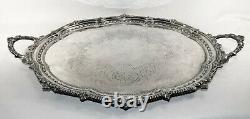 Antique Silver Plate Tray Handled Tea Set Tray LARGE ALEX CLARK London