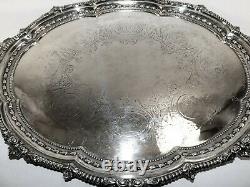 Antique Silver Plate Tray Handled Tea Set Tray LARGE ALEX CLARK London