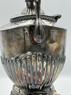Antique Silver Plate Victorian Spirit Kettle/Tea Pot with Stand and Burner