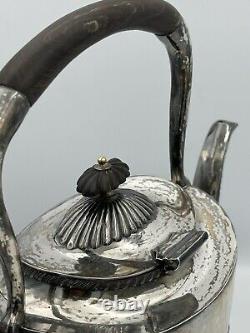 Antique Silver Plate Victorian Spirit Kettle/Tea Pot with Stand and Burner