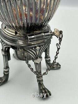 Antique Silver Plate Victorian Spirit Kettle/Tea Pot with Stand and Burner