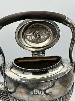 Antique Silver Plate Victorian Spirit Kettle/Tea Pot with Stand and Burner