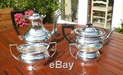 Antique Silver Plated 4 Piece Tea Service-excellent Condition