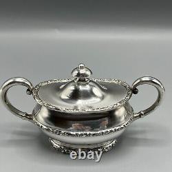 Antique Silver Plated Bachelor Teapot Tea Set Sugar Bowl Creamer Jug Rogers Bros