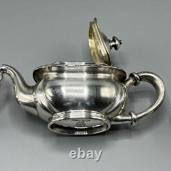 Antique Silver Plated Bachelor Teapot Tea Set Sugar Bowl Creamer Jug Rogers Bros