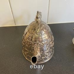 Antique Silver Plated Coffee /Tea Set Ornate Repousse Made In England