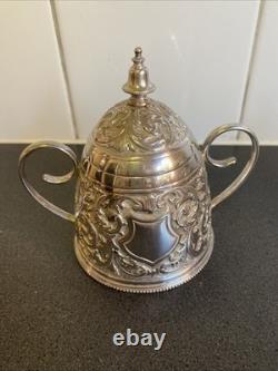 Antique Silver Plated Coffee /Tea Set Ornate Repousse Made In England