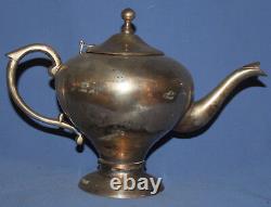 Antique Silver Plated Set 2 Tea/coffee Pots, Sugar Bowl And Creamer