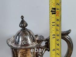 Antique Silver Plated Stunning Coffee Tea Pot Set Set of 3 unknown marking