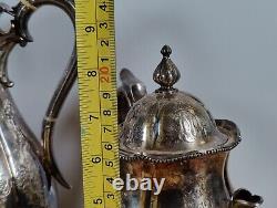 Antique Silver Plated Stunning Coffee Tea Pot Set Set of 3 unknown marking