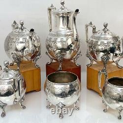 Antique Silver Plated Tea and Coffee Set 6 Piece Reed & Barton Aesthetic Mvmt
