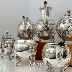 Antique Silver Plated Tea and Coffee Set 6 Piece Reed & Barton Aesthetic Mvmt