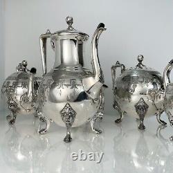 Antique Silver Plated Tea and Coffee Set 6 Piece Reed & Barton Aesthetic Mvmt