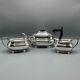 Antique Silver Plated Teapot Sugar Bowl Cream Jug Tea Set Roberts & Belk English