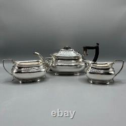 Antique Silver Plated Teapot Sugar Bowl Cream Jug Tea Set Roberts & Belk English