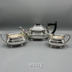 Antique Silver Plated Teapot Sugar Bowl Cream Jug Tea Set Roberts & Belk English