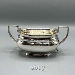 Antique Silver Plated Teapot Sugar Bowl Cream Jug Tea Set Roberts & Belk English