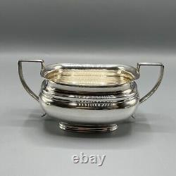 Antique Silver Plated Teapot Sugar Bowl Cream Jug Tea Set Roberts & Belk English