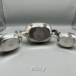 Antique Silver Plated Teapot Sugar Bowl Cream Jug Tea Set Roberts & Belk English