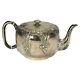 Antique Silver Plated Teapot With Foliate Engraving C1890