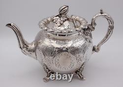 Antique Silver Plated Victorian Batchelor Tea Pot Shaw & Fisher Sheffield c. 1850