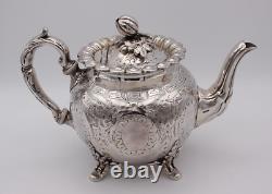 Antique Silver Plated Victorian Batchelor Tea Pot Shaw & Fisher Sheffield c. 1850