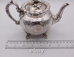 Antique Silver Plated Victorian Batchelor Tea Pot Shaw & Fisher Sheffield c. 1850