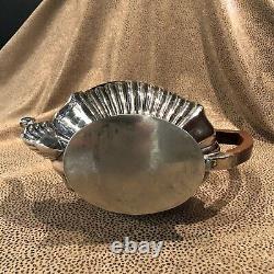 Antique Silver Sheffield Marked Tea Pot with Mahogany Handles