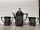 Antique Silver Teapot Cream & Sugar Aurora B. C. Barbour Quadruple Plate 1869