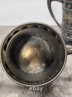 Antique Silver Teapot Cream & Sugar Aurora B. C. Barbour Quadruple Plate 1869