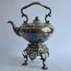 Antique Silver Tilting Tea Kettle With Warmer And Stand