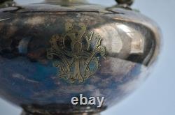 Antique Silver Tilting Tea Kettle with Warmer and Stand