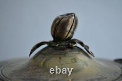 Antique Silver Tilting Tea Kettle with Warmer and Stand