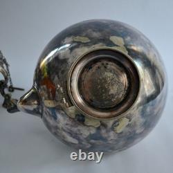 Antique Silver Tilting Tea Kettle with Warmer and Stand