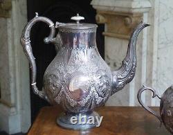 Antique Silver plate teapot coffee pot teaset STUNNING