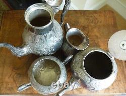 Antique Silver plate teapot coffee pot teaset STUNNING