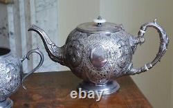 Antique Silver plate teapot coffee pot teaset STUNNING