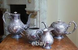 Antique Silver plate teapot coffee pot teaset STUNNING