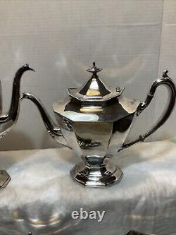 Antique Silver plated Tea & Coffee 5 Pc Set Reed & Barton #3690 1890-1919