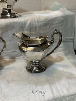 Antique Silver plated Tea & Coffee 5 Pc Set Reed & Barton #3690 1890-1919