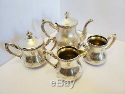Antique Silver plated Webster Tea set Teaset Teapot sugar creamer 4 pieces