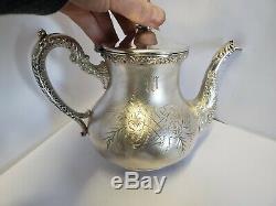 Antique Silver plated Webster Tea set Teaset Teapot sugar creamer 4 pieces