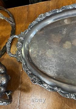 Antique Silverplate 5 Piece Tea Set Made in England Cross On Circle Hallmark