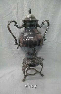 Antique Silverplate Footed Samovar Coffee Tea Urn 21 Inches In Height (AD)